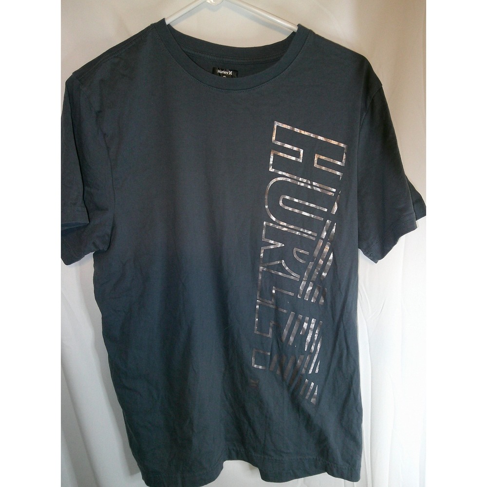 Hurley Graphic T-Shirt Silver Print Casual Tee Top Men's Size Medium